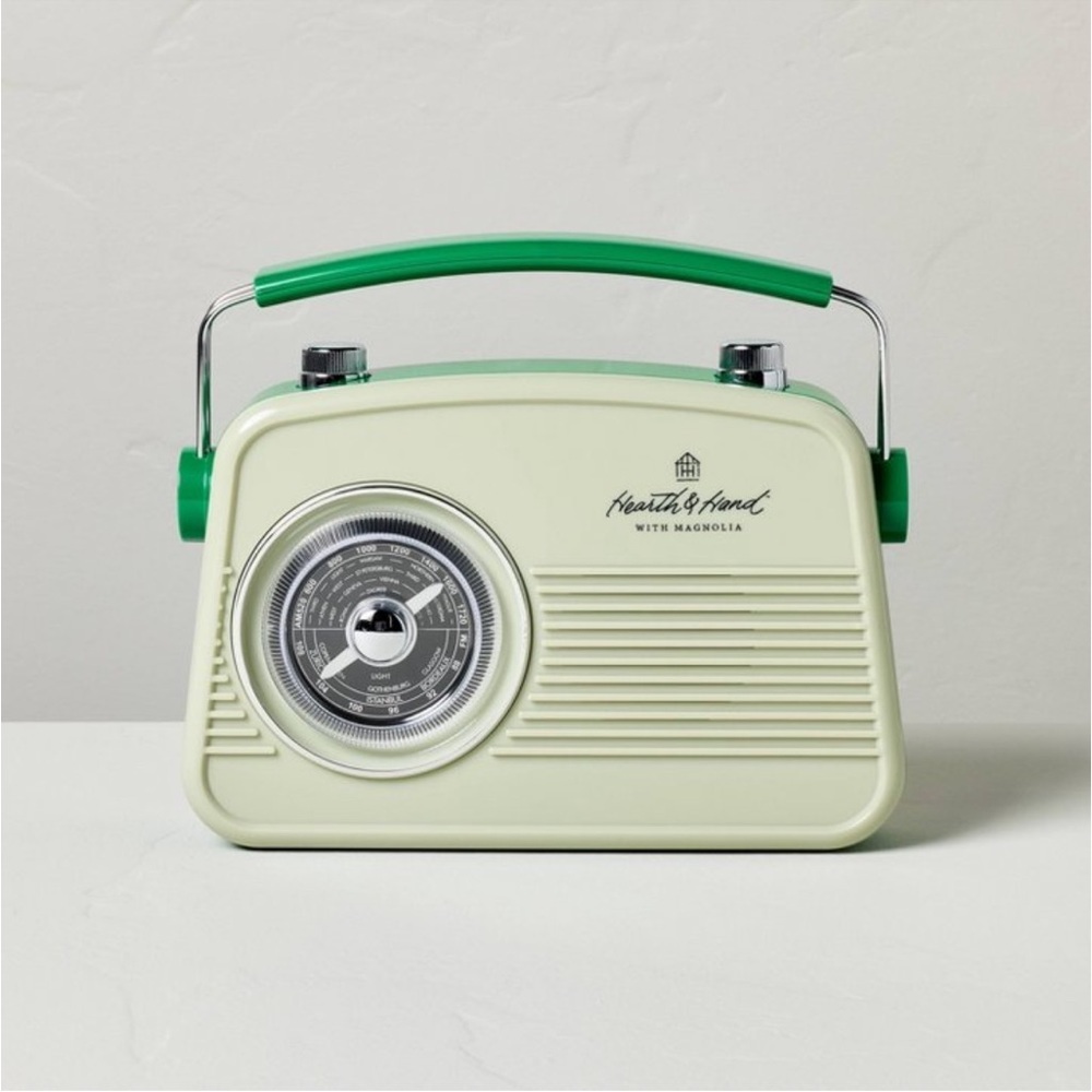 - Hearth & Hand Magnolia Retro Portable AM/FM Bluetooth Radio Tonal Green